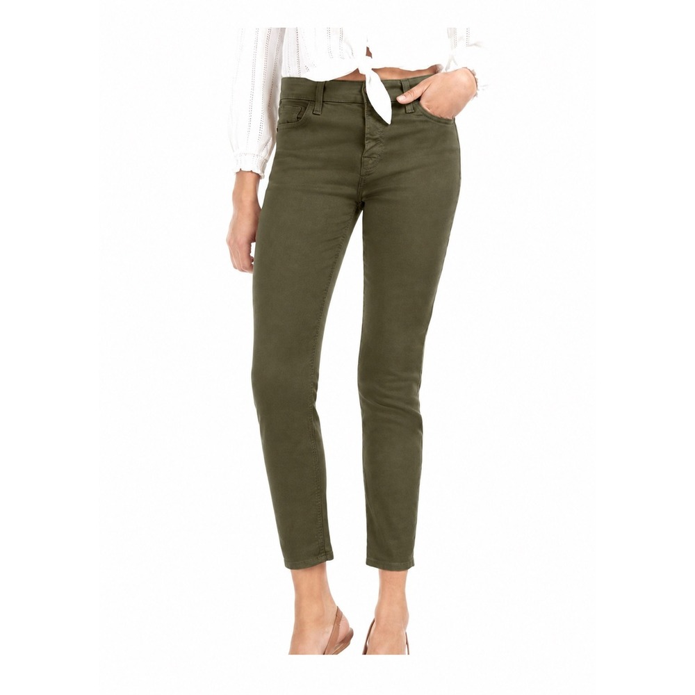 NWT Jen7 7 For All Mankind Ankle Skinny Jeans Olive Green 6 Minimalist Office